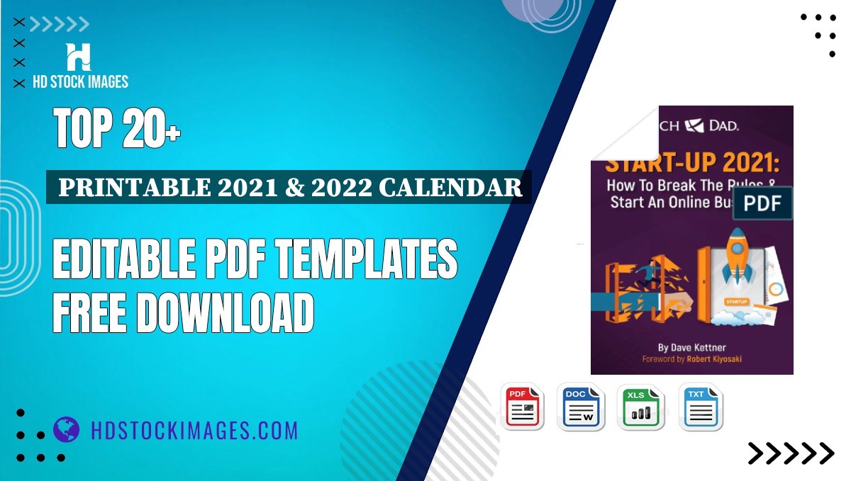 Top 20+ Printable 2021 & 2022 Calendar Editable PDF Templates Free Download