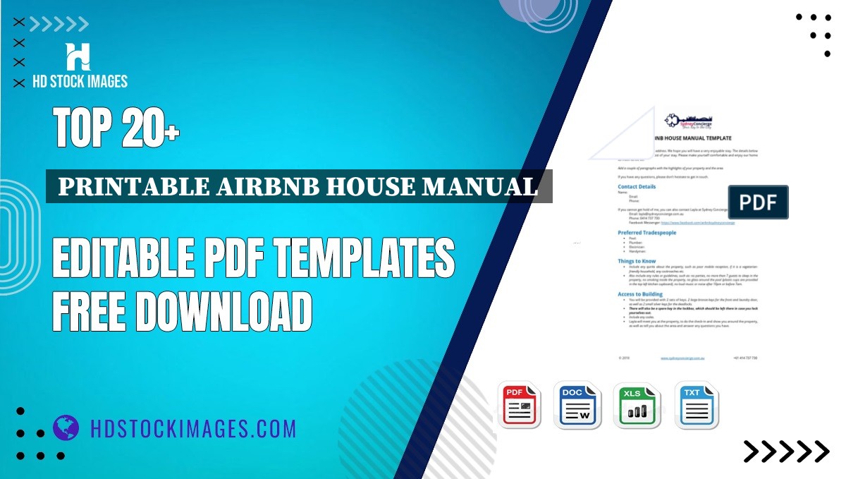 Top 20+ Printable Airbnb House Manual  Editable PDF Templates Free Download