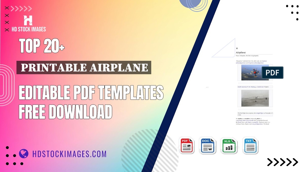 Top 20+ Printable Airplane Editable PDF Templates Free Download