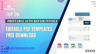 Top 20+  Printable Auto Repair Invoice  Editable PDF Templates Free Download