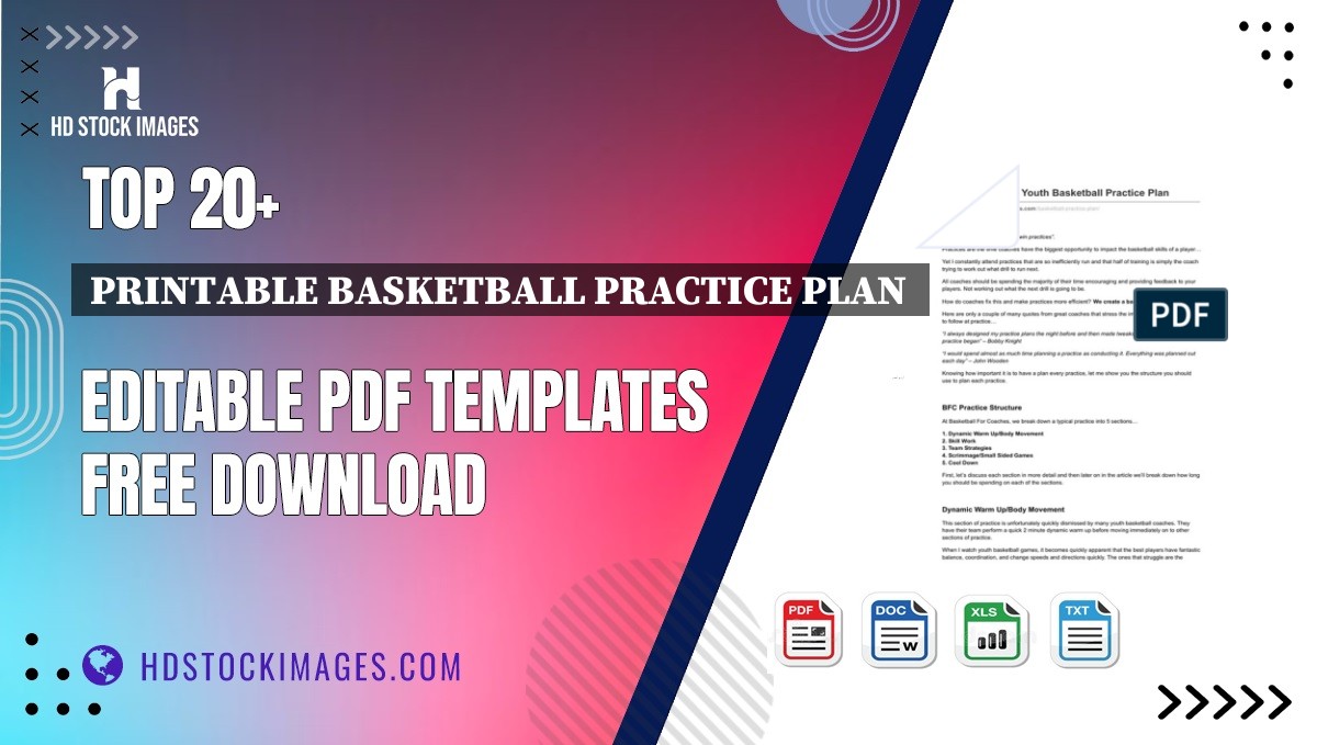 Top 20+ Printable Basketball Practice Plan  Editable PDF Templates Free Download