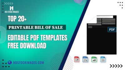 Top 20+ Printable Bill Of Sale   Editable PDF Templates Free Download