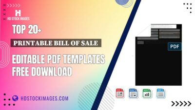 Top 20+ Printable Bill Of Sale  Editable PDF Templates Free Download