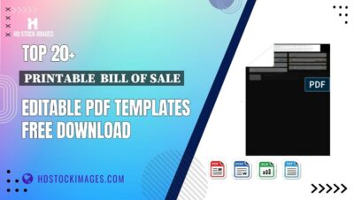 Top 20+ Printable  Bill Of Sale Editable PDF Templates Free Download