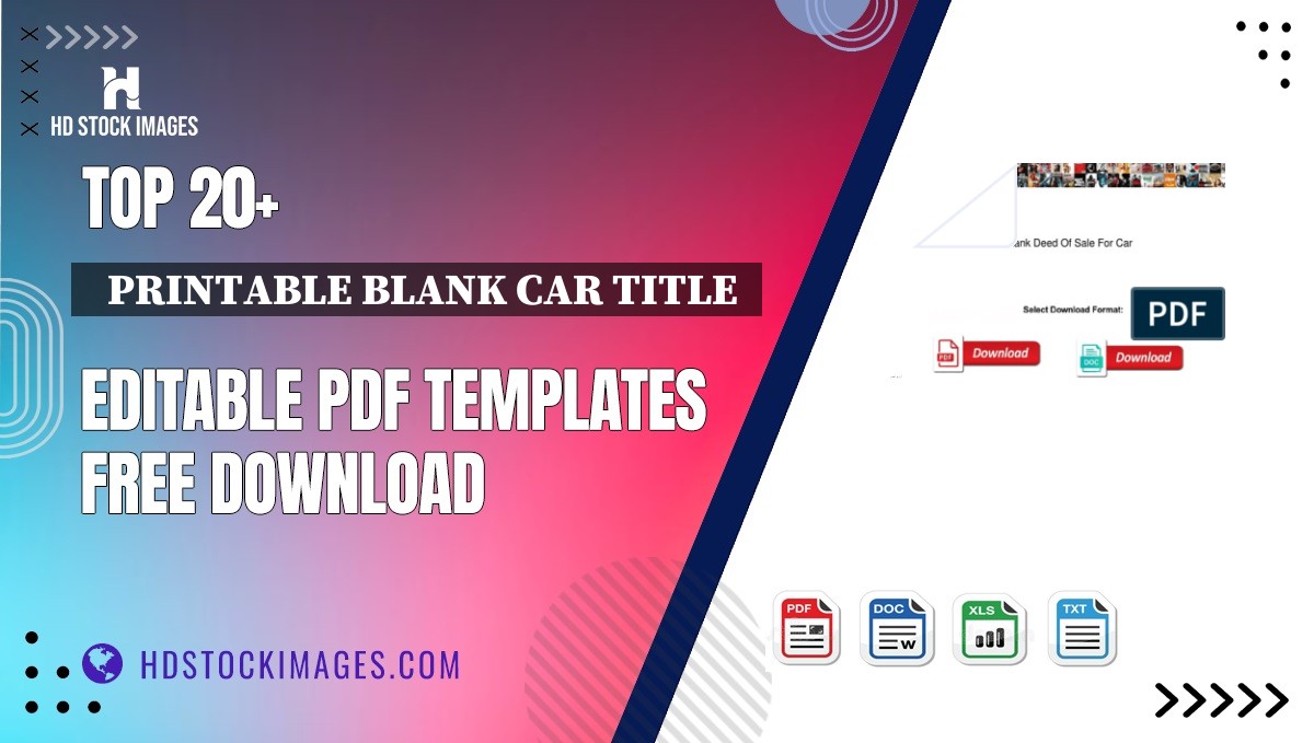 Top 20+   Printable Blank Car Title  Editable PDF Templates Free Download