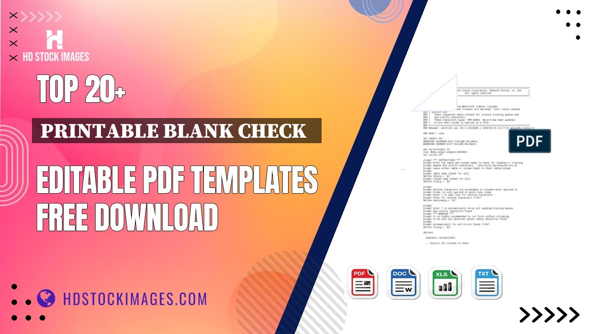 Top 20+ Printable Blank Check   Editable PDF Templates Free Download