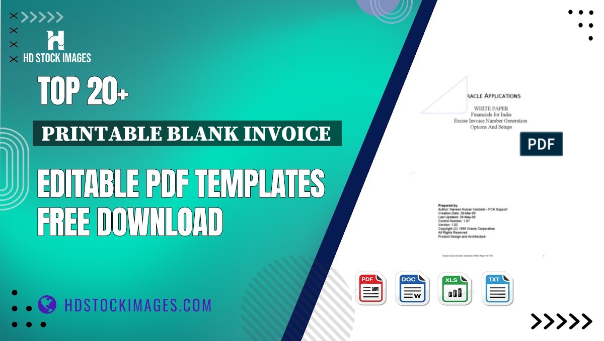 Top 20+ Printable Blank Invoice  Editable PDF Templates Free Download