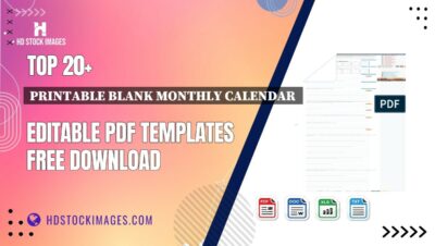 Top 20+ Printable Blank Monthly Calendar  Editable PDF Templates Free Download