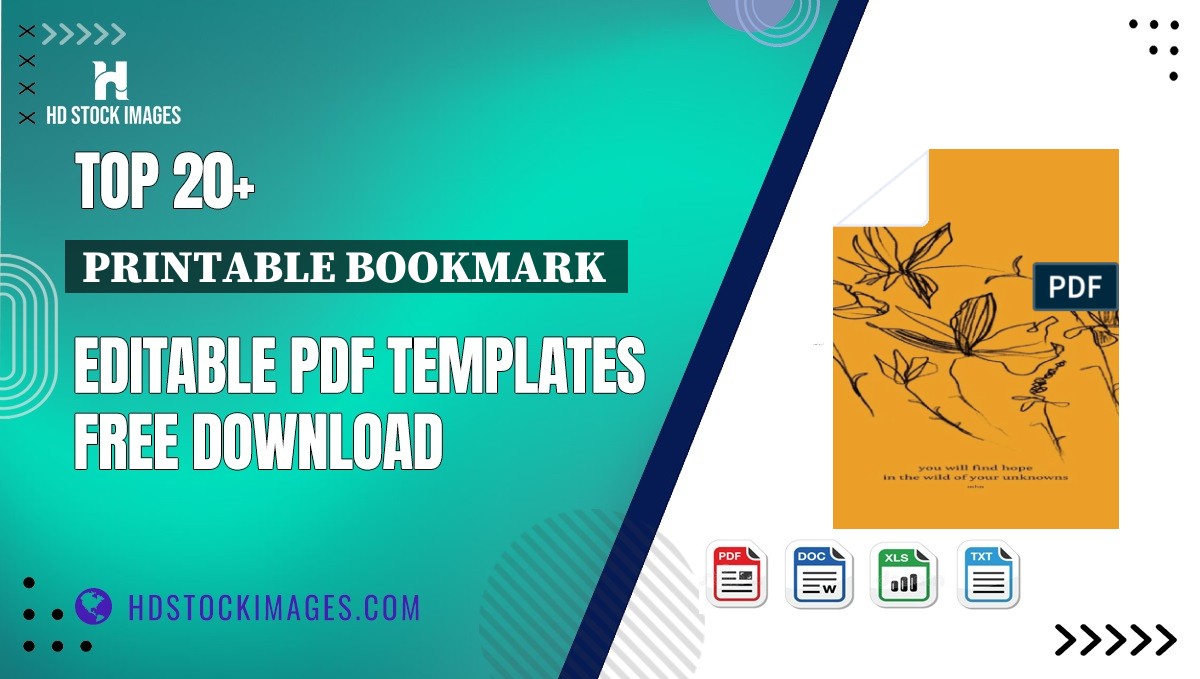 Top 20+ Printable Bookmark  Editable PDF Templates Free Download