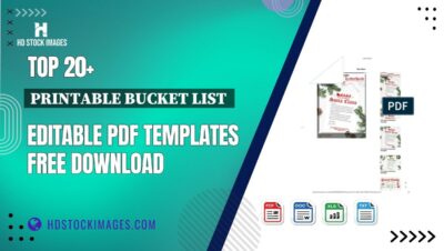 Top 20+ Printable Bucket List  Editable PDF Templates Free Download