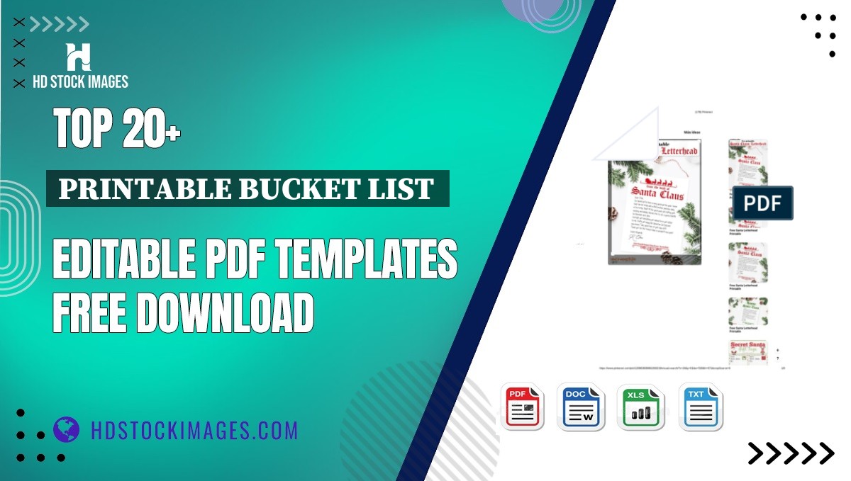 Top 20+ Printable Bucket List  Editable PDF Templates Free Download