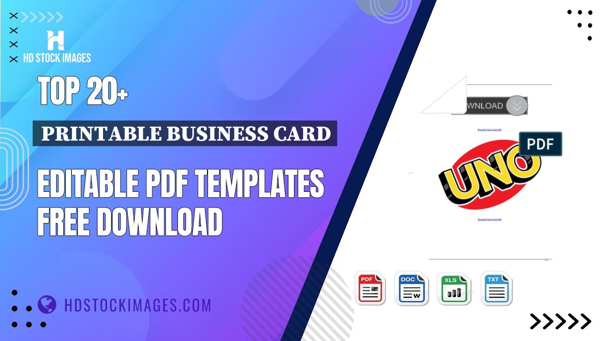 Top 20+ Printable Business Card Editable PDF Templates Free Download