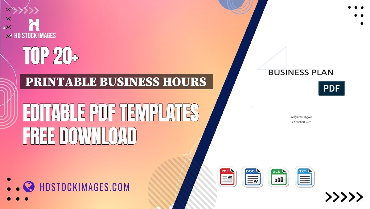 Top 20+ Printable Business Hours  Editable PDF Templates Free Download