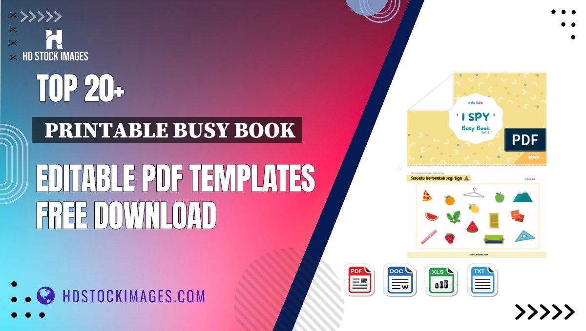 Top 20+  Printable Busy Book Editable PDF Templates Free Download