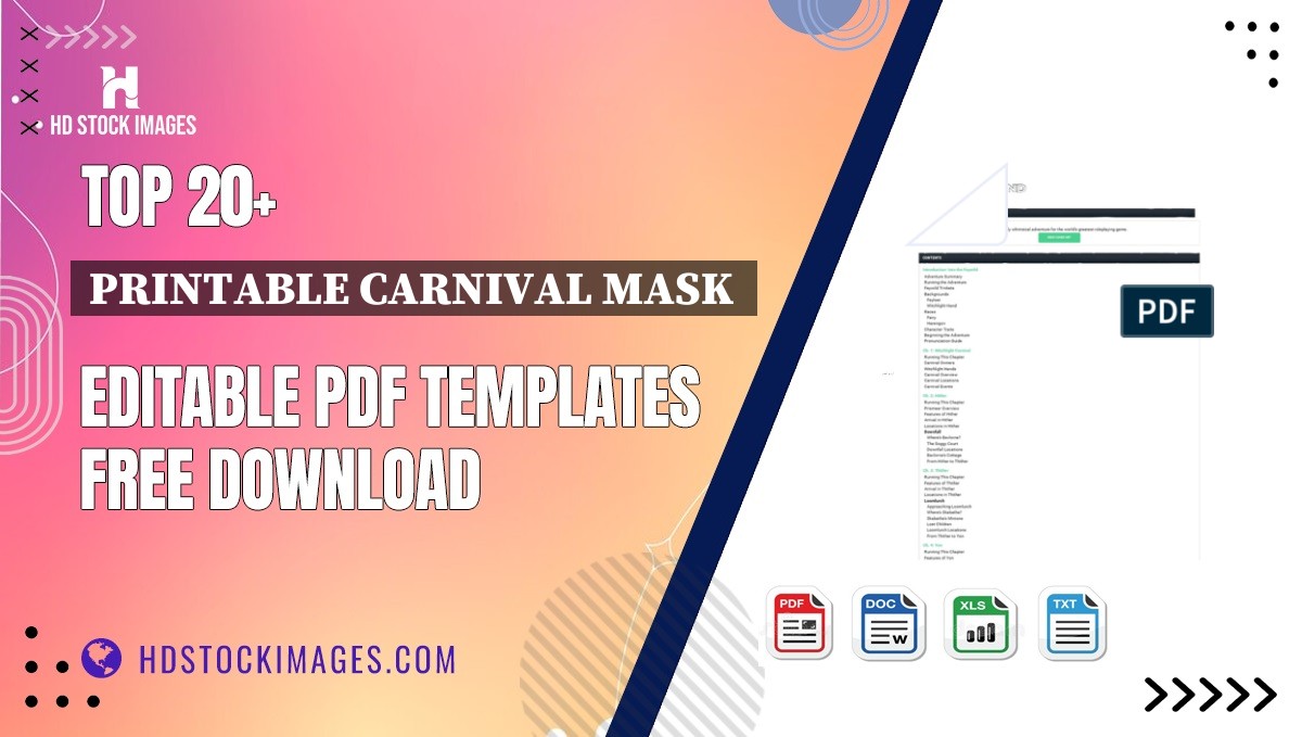 Top 20+ Printable Carnival Mask  Editable PDF Templates Free Download