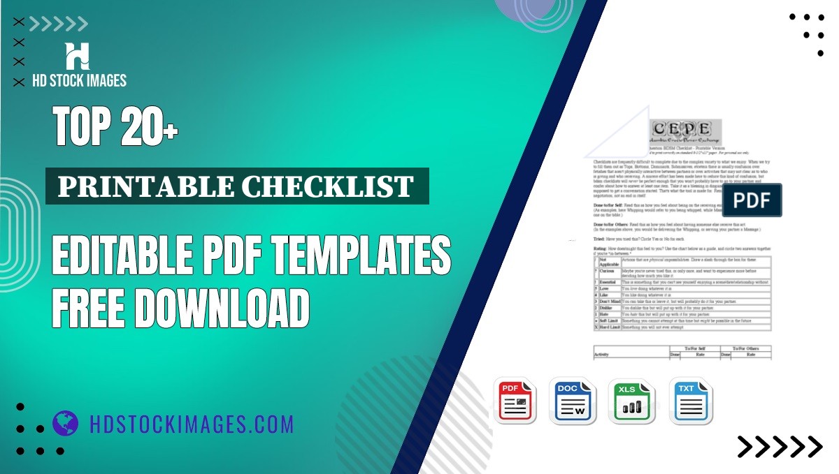 Top 20+ Printable Checklist  Editable PDF Templates Free Download