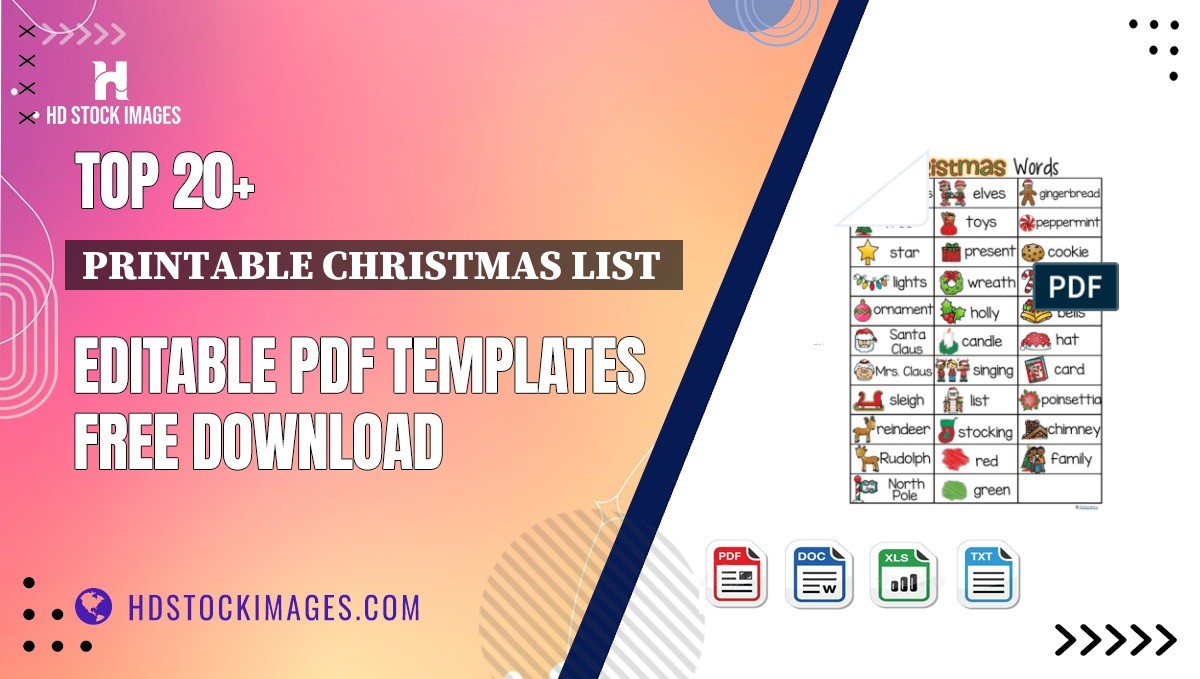 Top 20+ Printable Christmas List  Editable PDF Templates Free Download