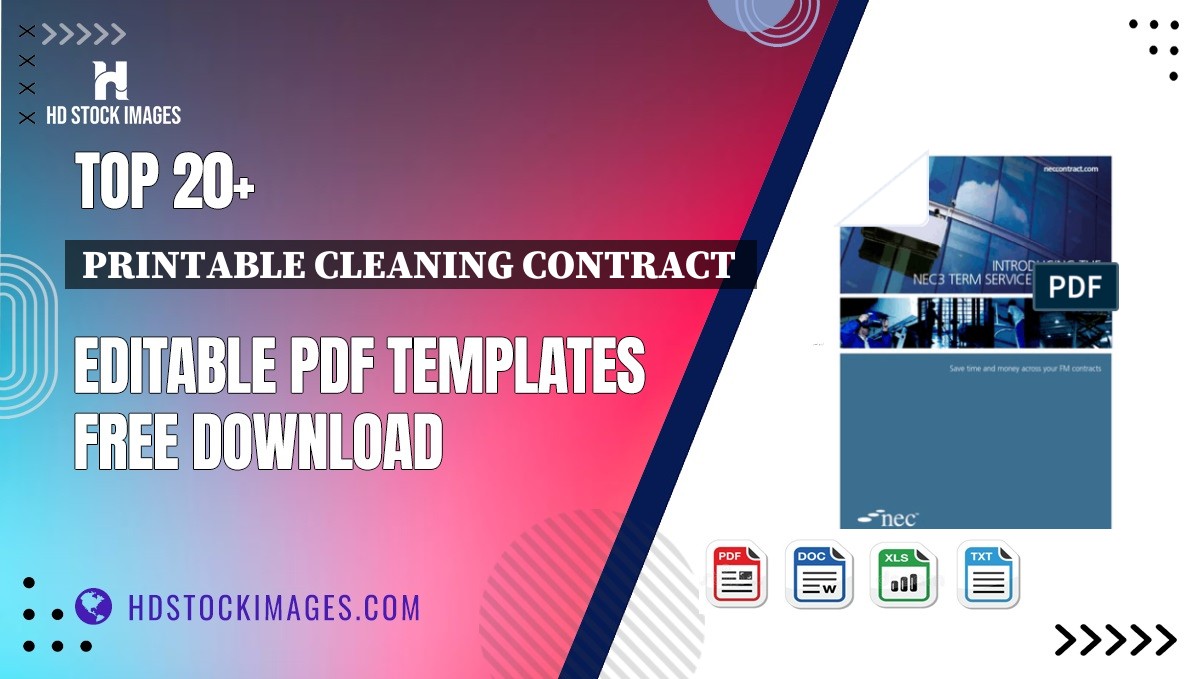 Top 20+ Printable Cleaning Contract  Editable PDF Templates Free Download