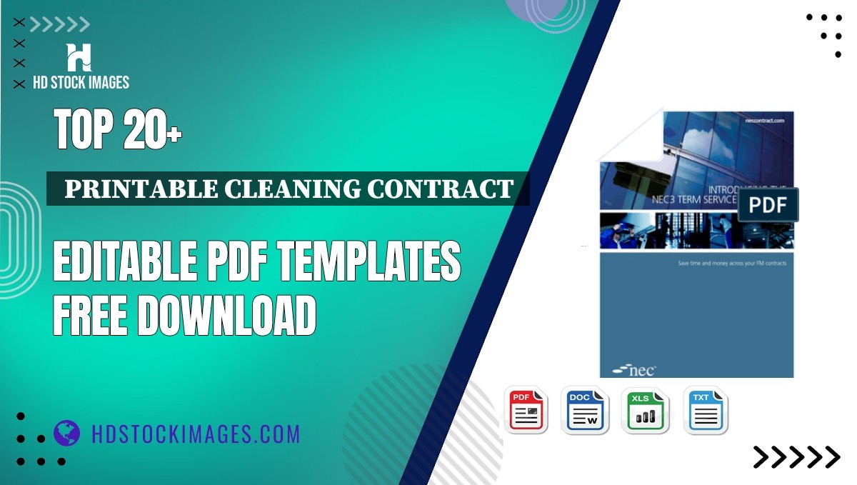 Top 20+  Printable Cleaning Contract  Editable PDF Templates Free Download