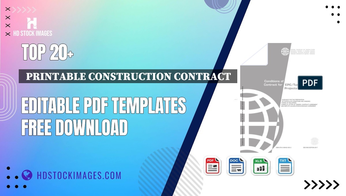 Top 20+  Printable Construction Contract  Editable PDF Templates Free Download