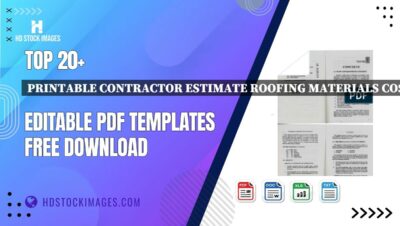 Top 20+ Printable Contractor Estimate Roofing Materials Cost Editable PDF Templates Free Download