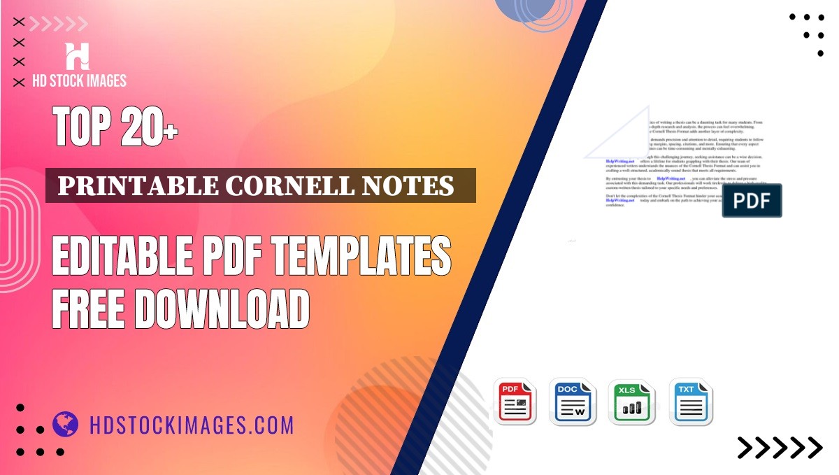 Top 20+ Printable Cornell Notes   Editable PDF Templates Free Download