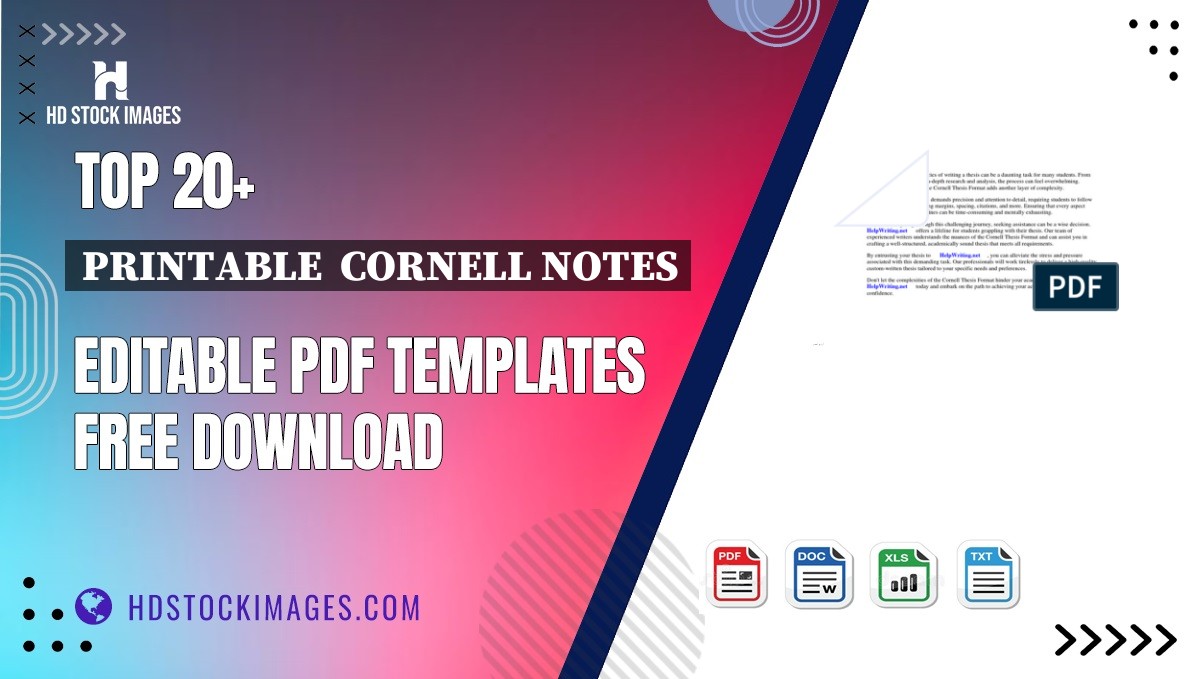 Top 20+ Printable  Cornell Notes Editable PDF Templates Free Download