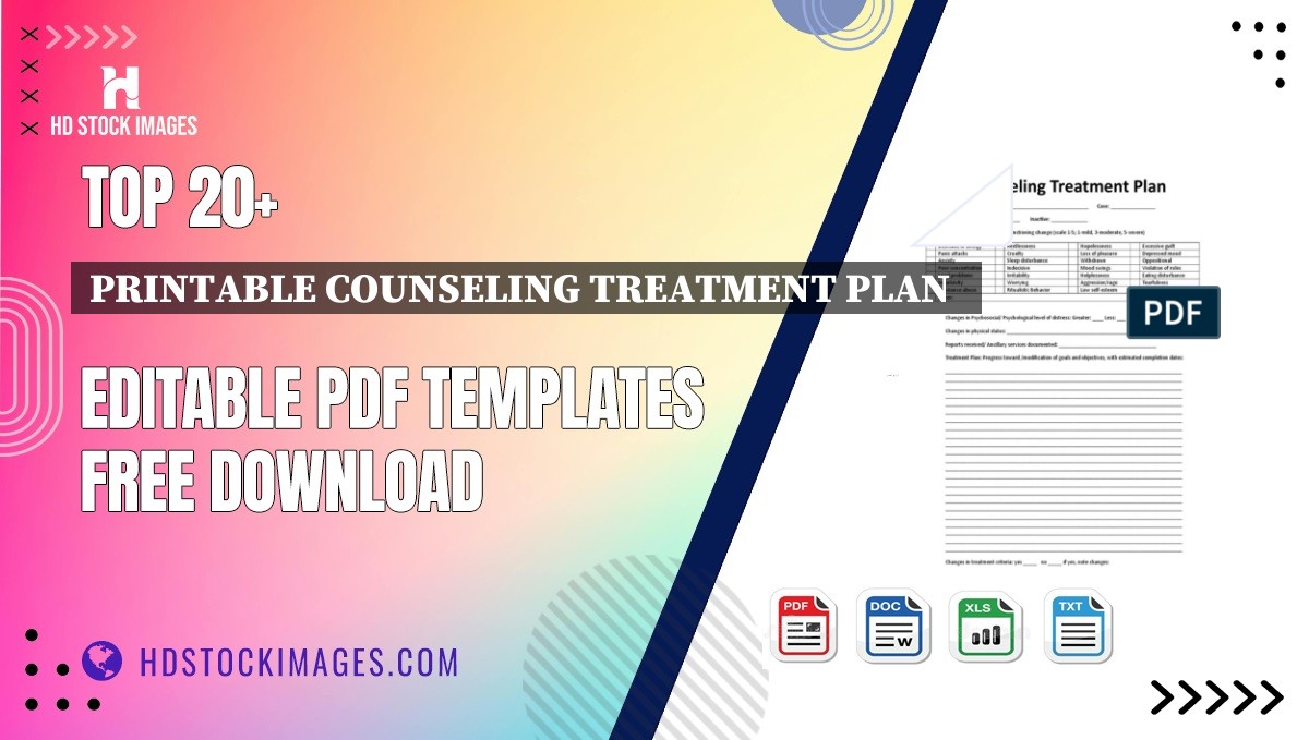 Top 20+ Printable Counseling Treatment Plan   Editable PDF Templates Free Download