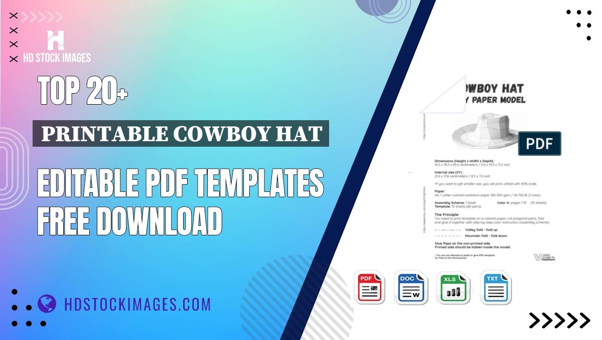 Top 20+ Printable Cowboy Hat Editable PDF Templates Free Download