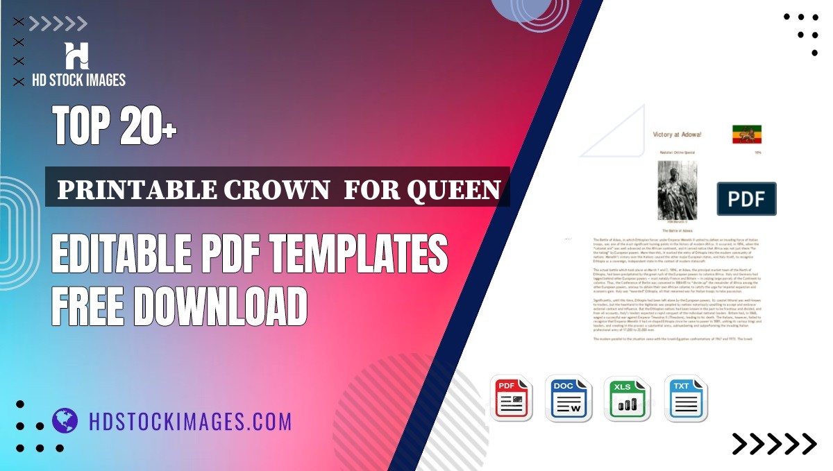 Top 20+ Printable Crown  For Queen Editable PDF Templates Free Download