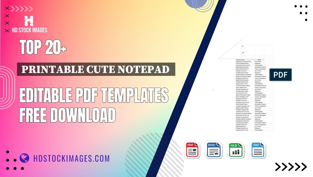 Top 20+ Printable Cute Notepad  Editable PDF Templates Free Download