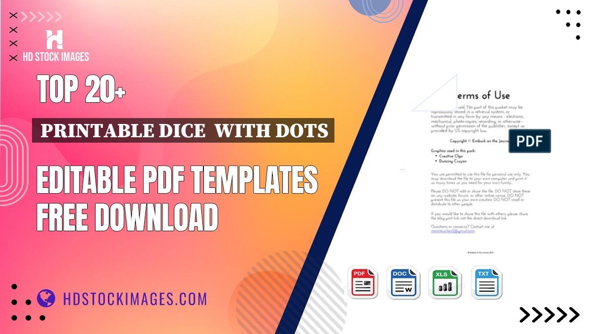 Top 20+ Printable Dice  With Dots Editable PDF Templates Free Download