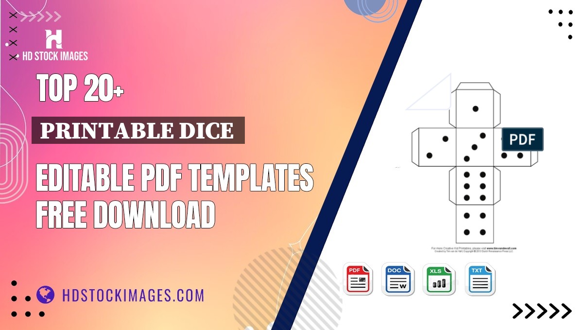 Top 20+ Printable Dice  Editable PDF Templates Free Download