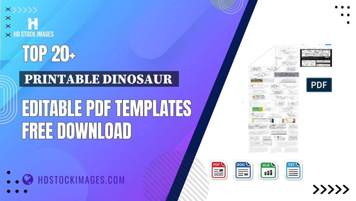 Top 20+ Printable Dinosaur  Editable PDF Templates Free Download