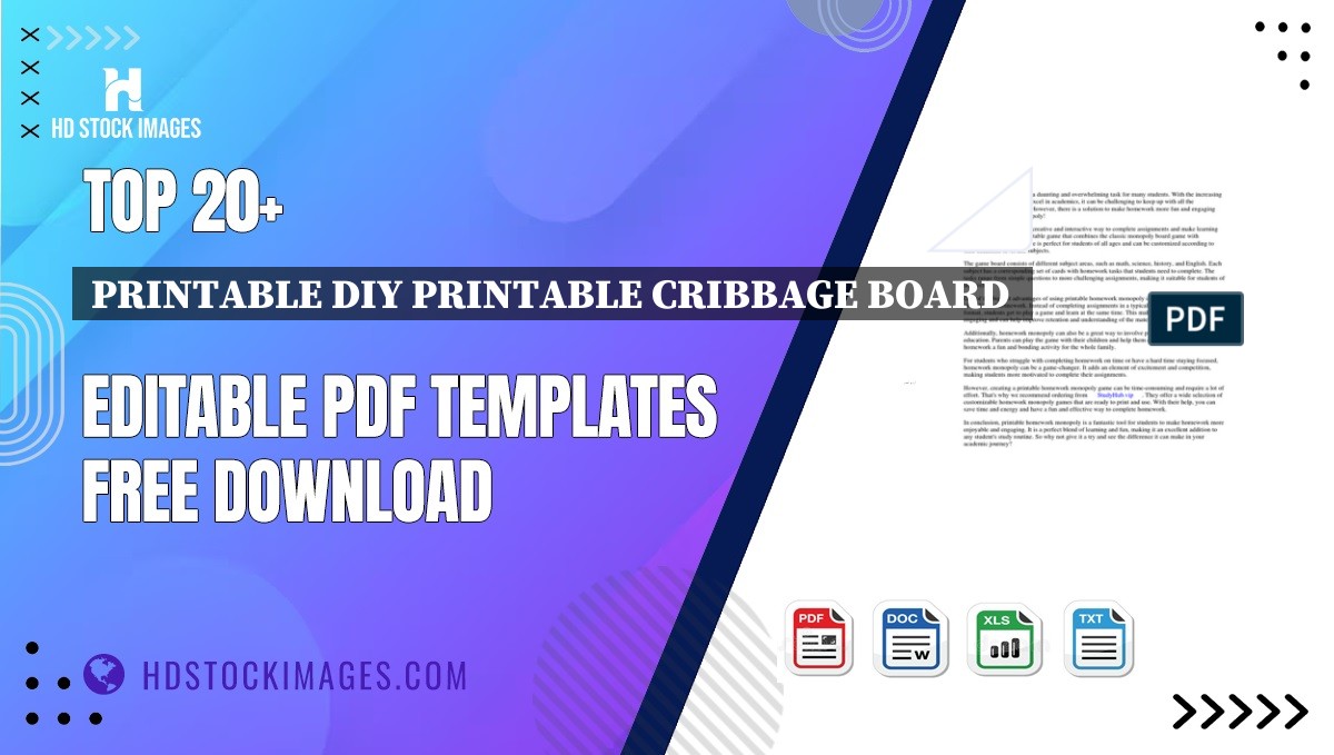 Top 20+ Printable Diy Printable Cribbage Board  Editable PDF Templates Free Download