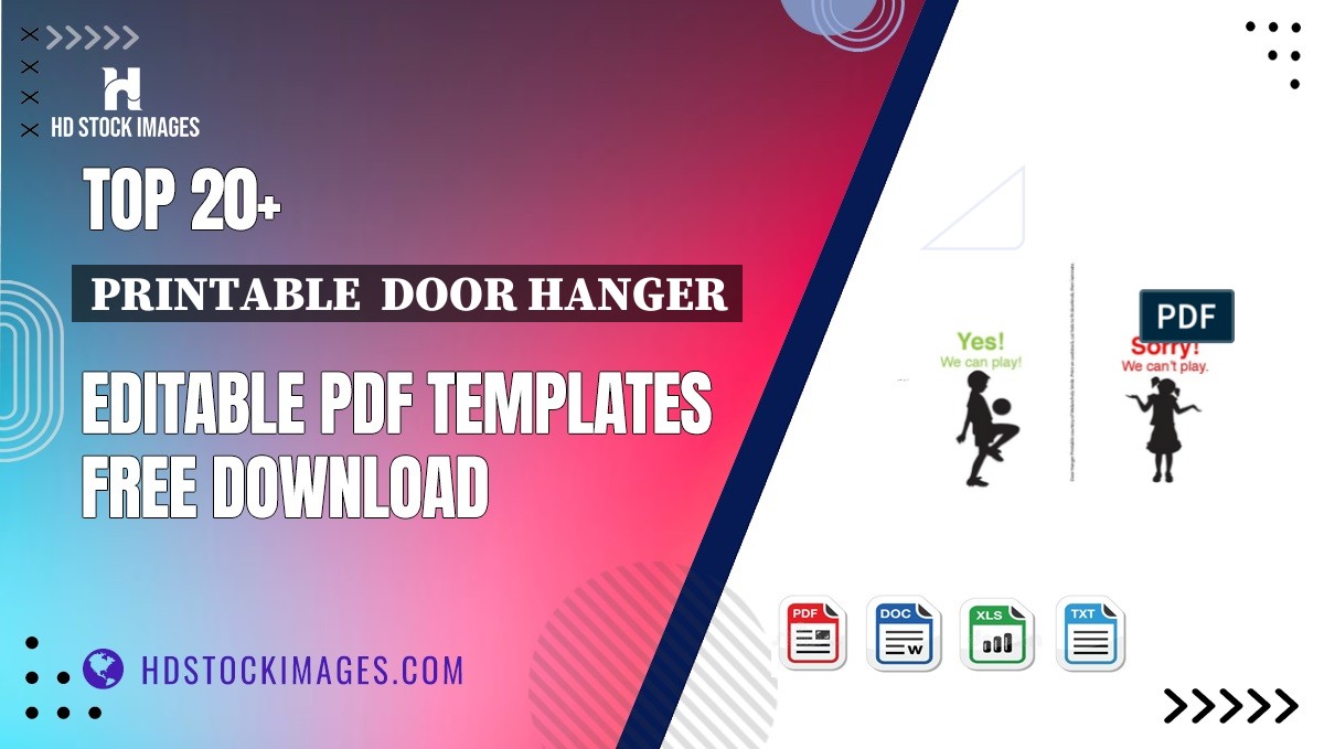 Top 20+ Printable  Door Hanger Editable PDF Templates Free Download