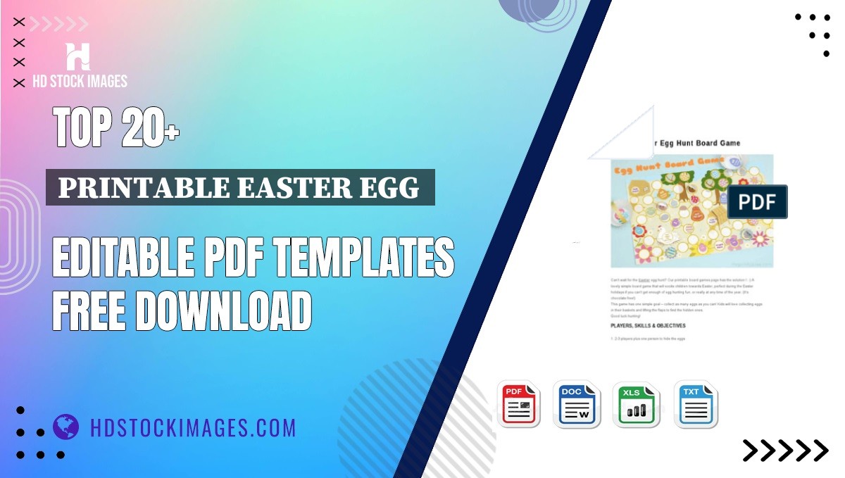 Top 20+ Printable Easter Egg  Editable PDF Templates Free Download