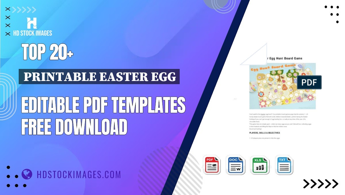 Top 20+ Printable Easter Egg Editable PDF Templates Free Download