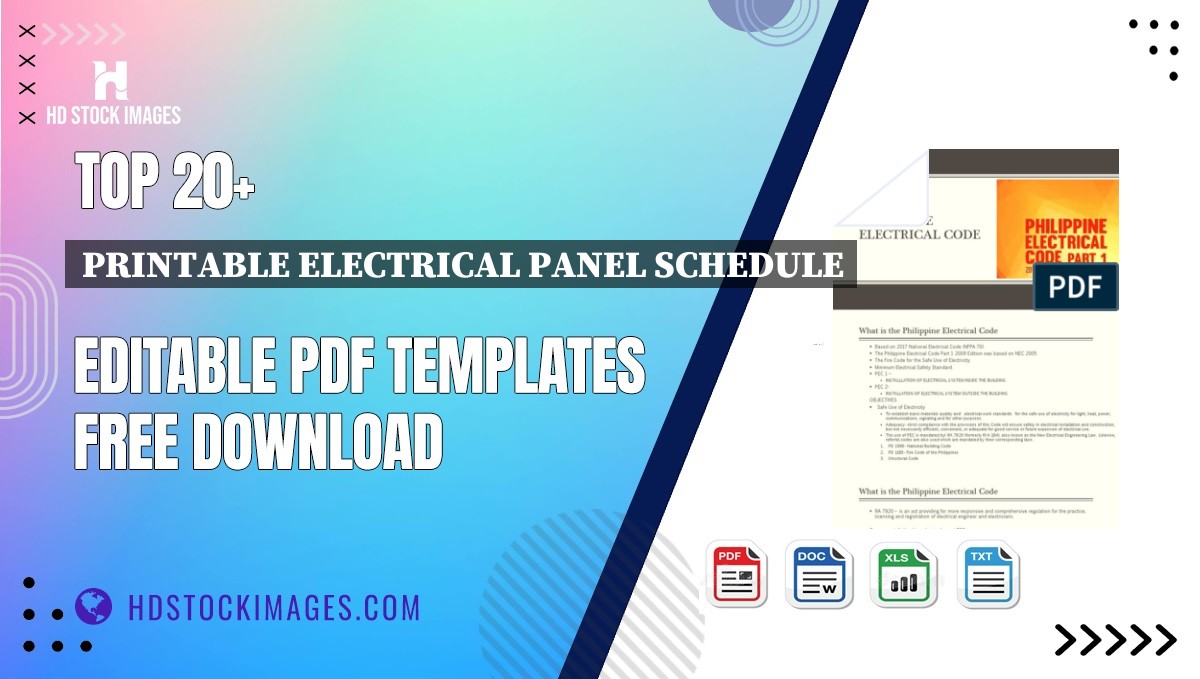 Top 20+ Printable Electrical Panel Schedule Editable PDF Templates Free Download