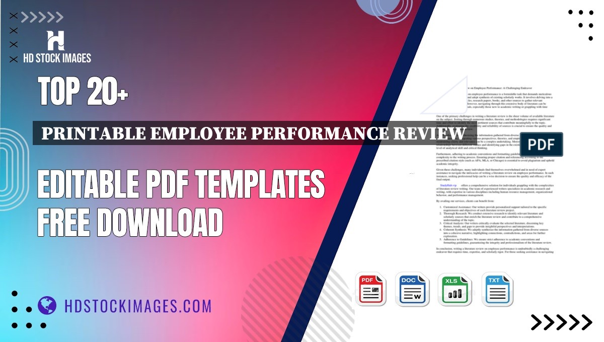 Top 20+ Printable Employee Performance Review  Editable PDF Templates Free Download