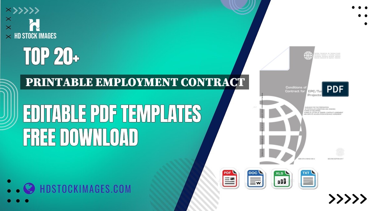 Top 20+ Printable Employment Contract Editable PDF Templates Free Download