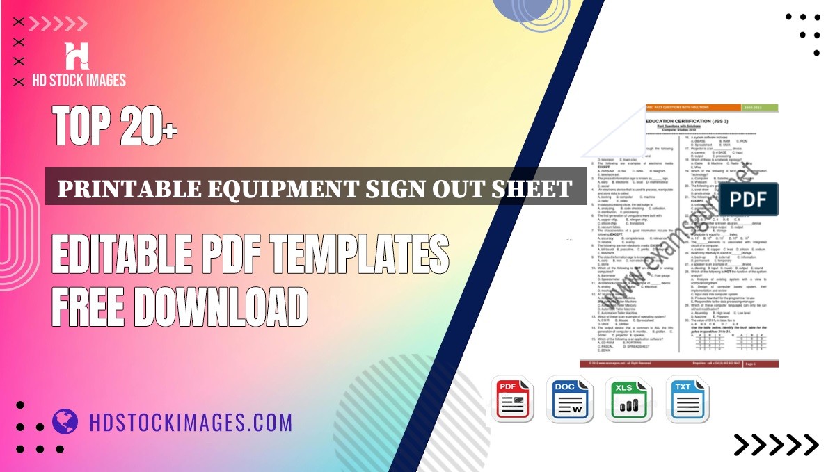 Top 20+ Printable Equipment Sign Out Sheet  Editable PDF Templates Free Download