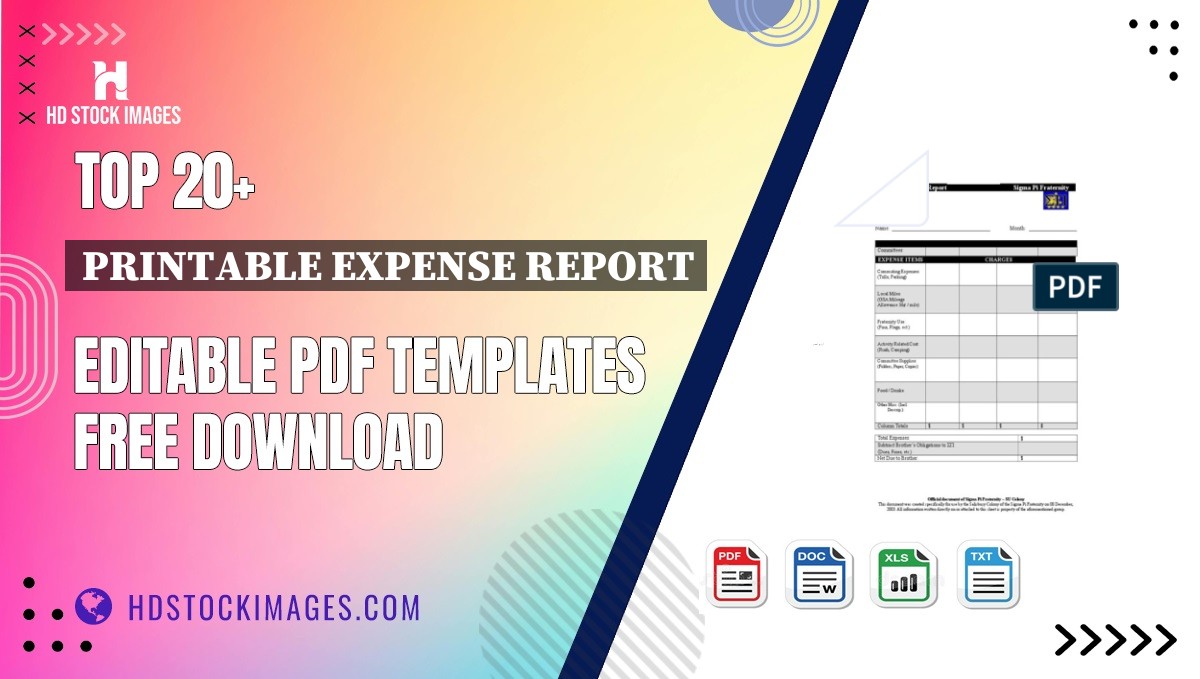 Top 20+ Printable Expense Report Editable PDF Templates Free Download