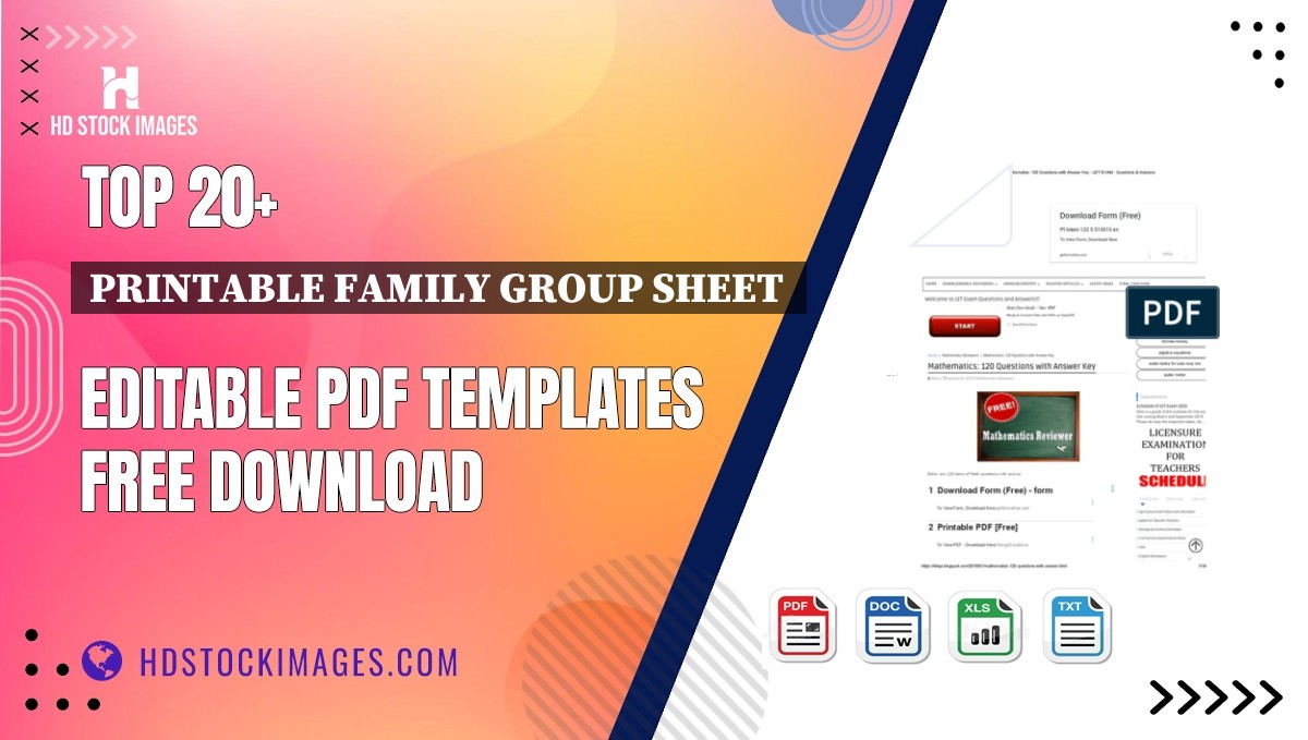 Top 20+ Printable Family Group Sheet  Editable PDF Templates Free Download