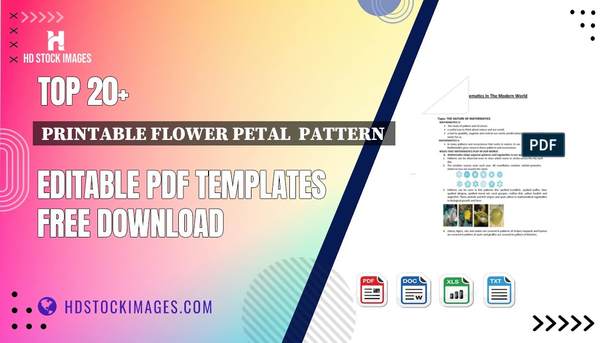 Top 20+ Printable Flower Petal  Pattern  Editable PDF Templates Free Download