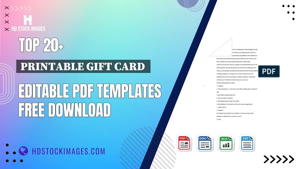 Top 20+ Printable Gift Card  Editable PDF Templates Free Download