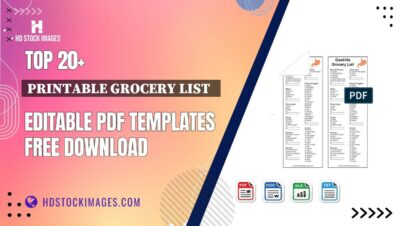 Top 20+ Printable Grocery List Editable PDF Templates Free Download