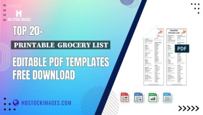 Top 20+ Printable  Grocery List Editable PDF Templates Free Download