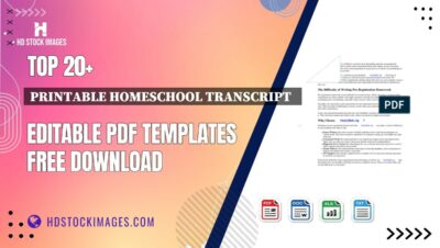 Top 20+ Printable Homeschool Transcript   Editable PDF Templates Free Download