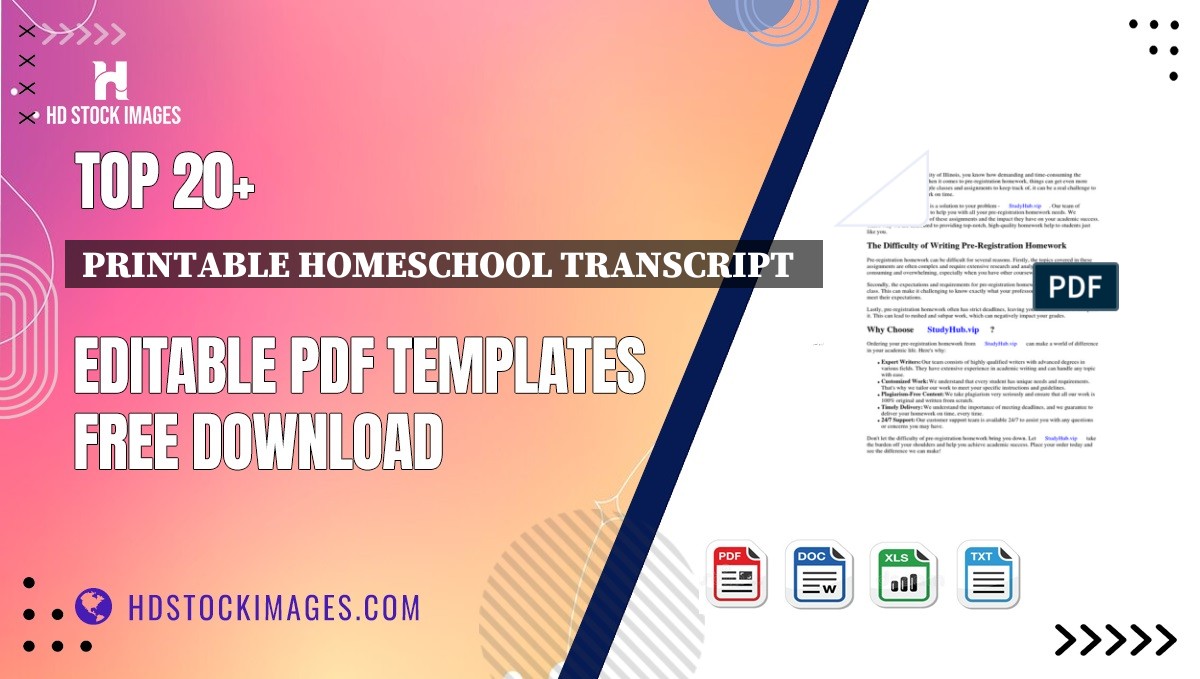 Top 20+ Printable Homeschool Transcript   Editable PDF Templates Free Download